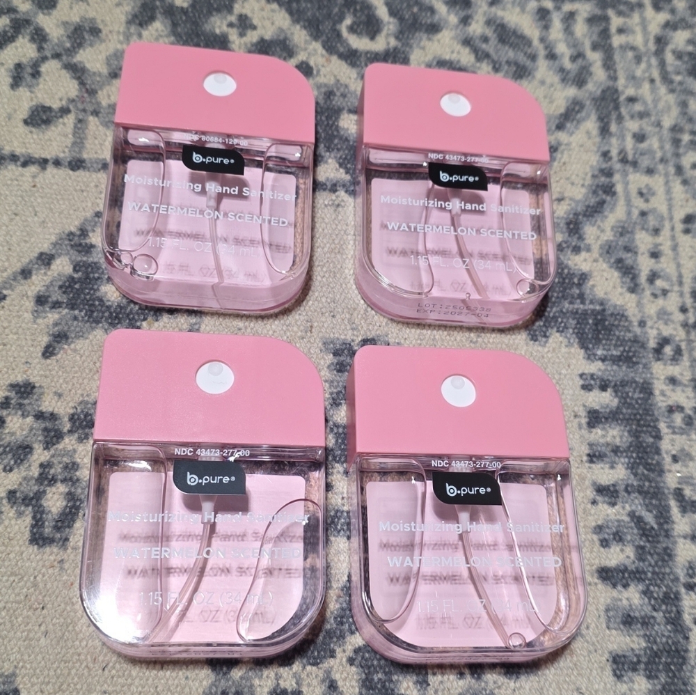 NWT b.pure moisturizing hand sanitizer spray Watermelon scent set of 4
